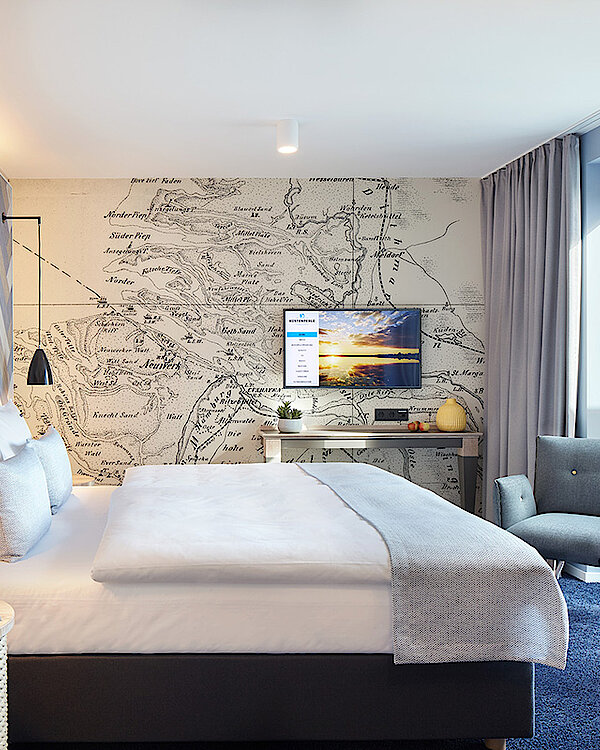 Doppelzimmer mit Meerblick im Hotel Küstenperle